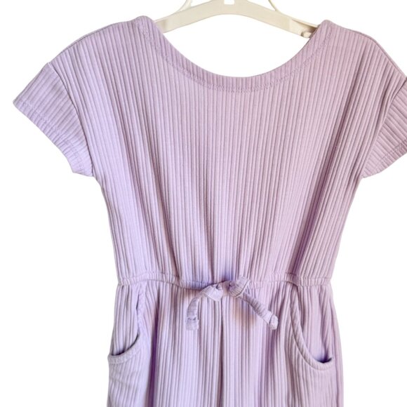 Cat & Jack Toddler Girls Ribbed Jumpsuit Short Sleeve Light Purple 2T - Picture 3 of 5